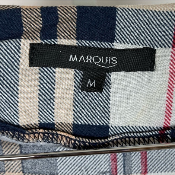 Marquis Medium Plaid Wrap Long Sleeve Academia Dress Preppy Clueless - Picture 7 of 9